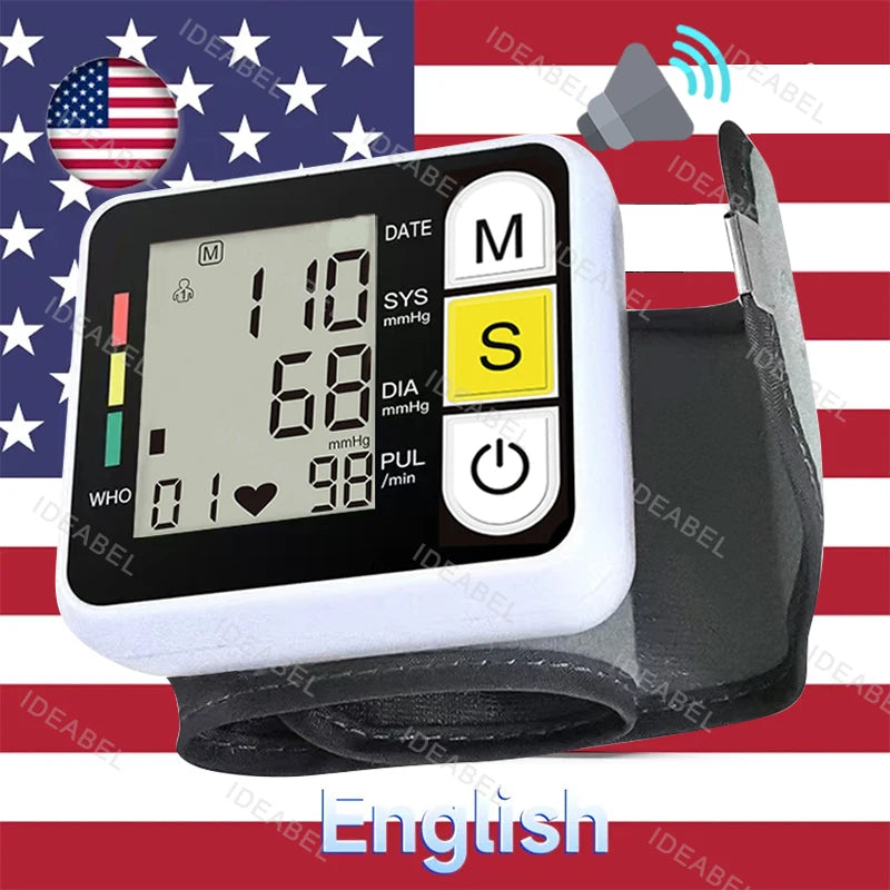 Digital Wrist Blood Pressure Monitor Heart Rate Pulse Meter
