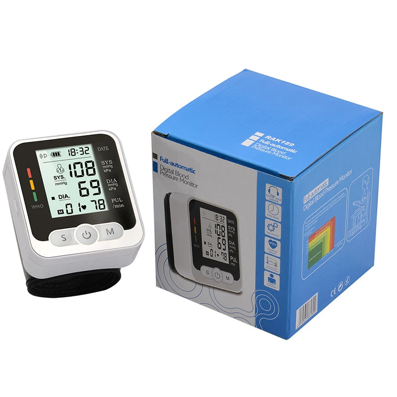 Digital Wrist Blood Pressure Monitor Heart Rate Pulse Meter