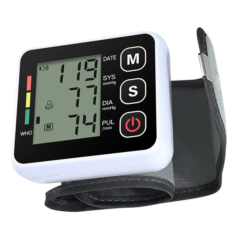 Digital Wrist Blood Pressure Monitor Heart Rate Pulse Meter