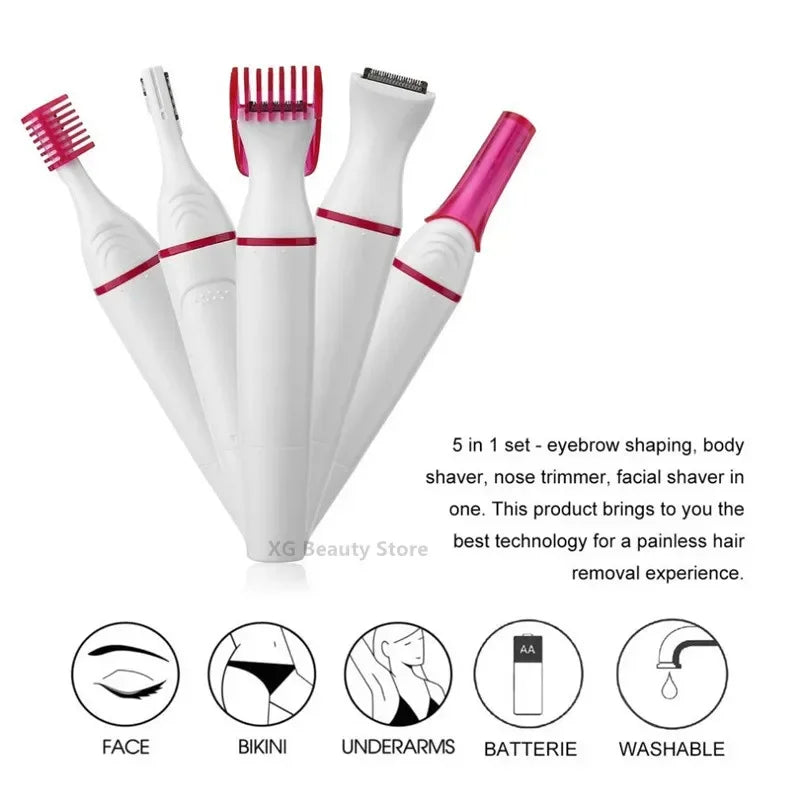 Multifunction 5 In 1 Electric Epilator For Women Hair Remover Shaver