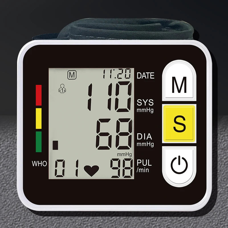 Digital Wrist Blood Pressure Monitor Heart Rate Pulse Meter