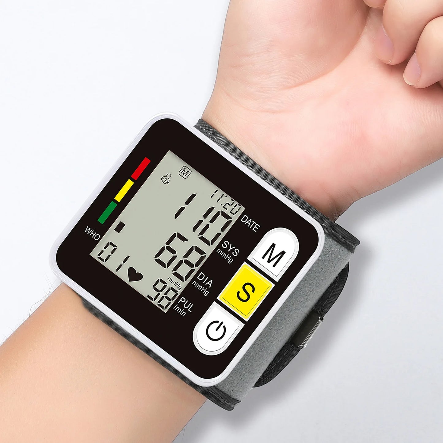 Digital Wrist Blood Pressure Monitor Heart Rate Pulse Meter