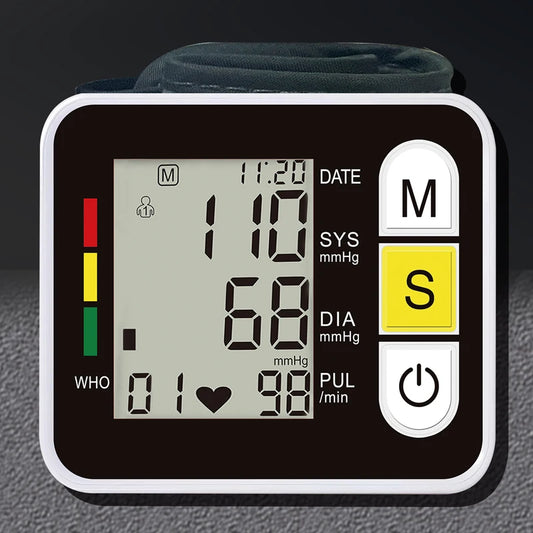 Digital Wrist Blood Pressure Monitor Heart Rate Pulse Meter