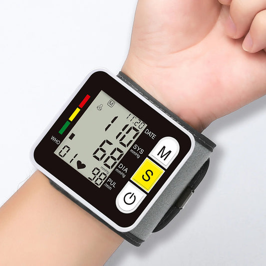 Digital Wrist Blood Pressure Monitor Heart Rate Pulse Meter